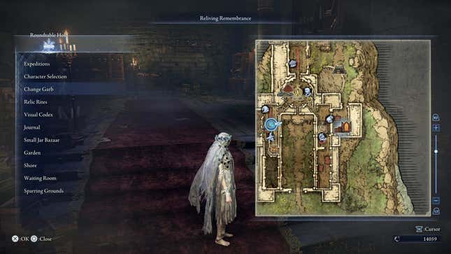 A player chooses an option to change their outfit in the menu.