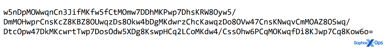 A screenshot showing an obfuscated string
