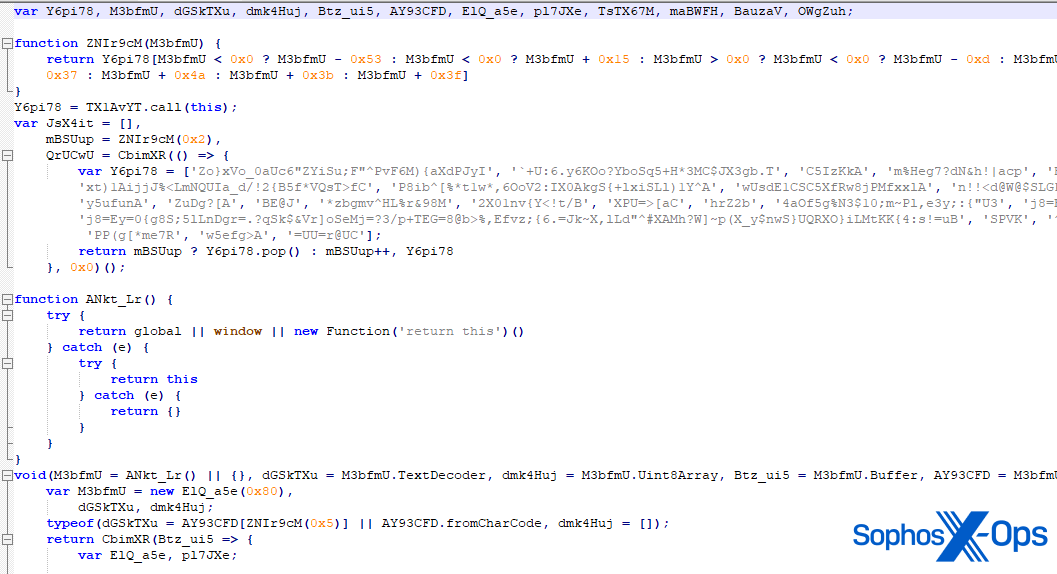 A screenshot of JavaScript code