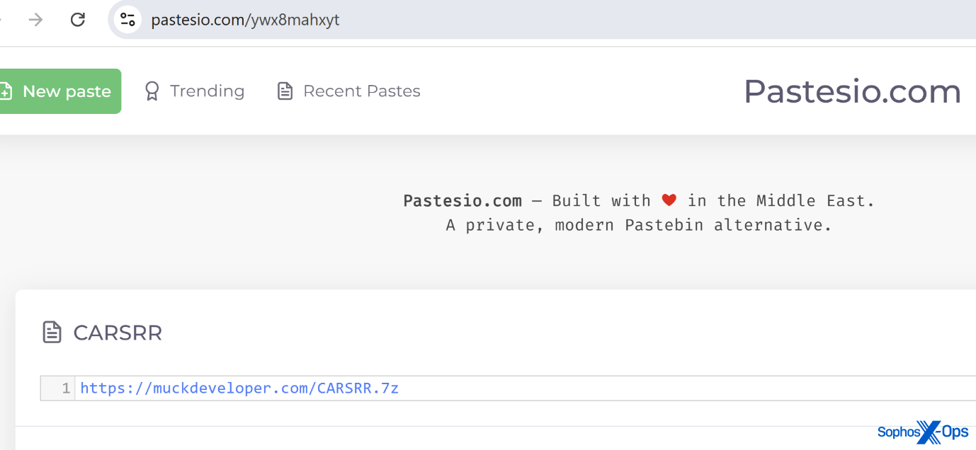 A screenshot of a paste