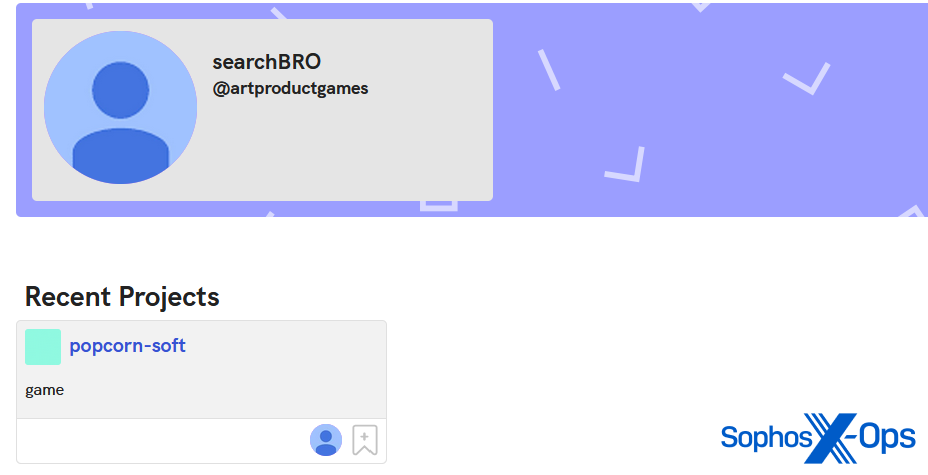 A screenshot of a website showing a profile. A generic 'person' icon at the top, beside the username
