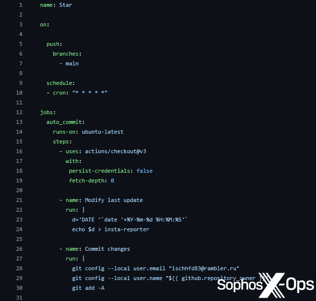 A screenshot of a YAML file