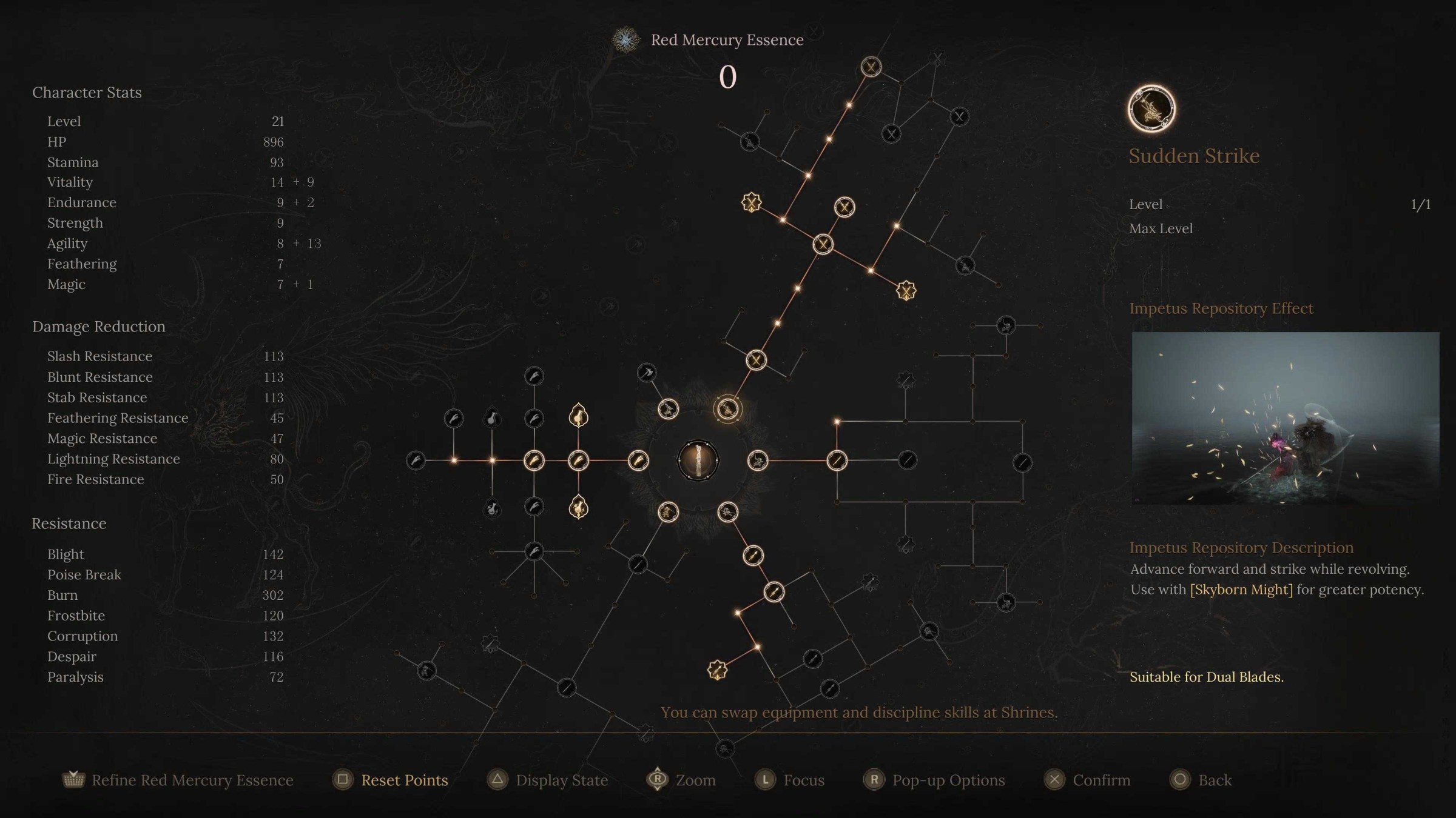 Part of the wide-reaching skill tree in Wuchang Fallen Feathers.